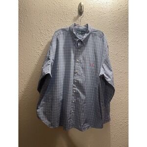 Ralph Lauren Mens Plaid Button Down‎ Shirt Long Sleeve Shirt